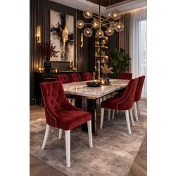 Krzesło Chesterfield PREMIUM KR-21 - Tkanina Piano 06 Bordowa